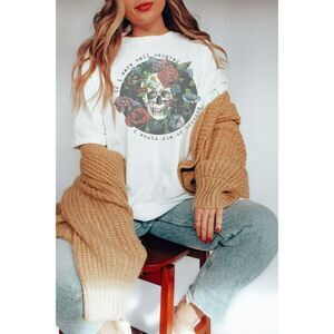 If I Were Well Behaved I'd Die of Boredom Oversized Graphic Relaxed Shirt White